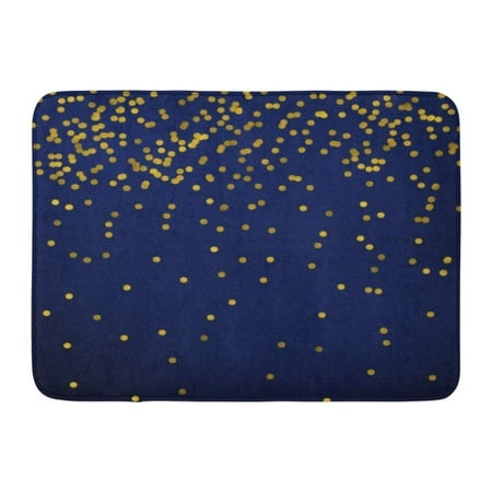 Christmas Bath Confetti LADDKE Yellow Confetti New Year Golden on Nevy Blue Gold Polka Dots White Christmas Doormat Floor Rug Bath Mat 23.6x15.7 inch ()