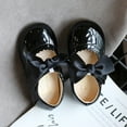thumbnail image 4 of Toddler Little Girl Dress Shoes Mary Jane Flats Party Toddler Shoes Baby Girls Cute Fashion Bow Hollow Out Non-slip Small Leather Princess Shoes Black 18-24 Months, 4 of 5