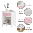 thumbnail image 6 of Tcbosik 2-Tier Night Stand - 19.7 inch Small End Table with Drawer and Open Shelf - Bedside Table for Living Room, Bedroom - White+Pink, 6 of 8