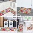 thumbnail image 5 of Pioneer Flower Floral Print Pattern Kitchen Rugs Sets Of 2,Anti Fatigue Kitchen Mat Rugs Non Slip Washable,Decorative Kitchen Floor Mats for Kitchen,Sink,Laundry,17"x30"+17"x47", 5 of 7