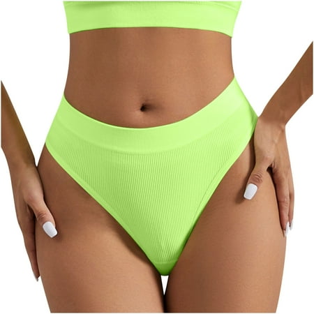SHTXOZHI Womens Breathable Seamless Thong Panties Mid Waisted Invisible Stretch Underwear No Show Panty