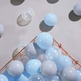 thumbnail image 3 of PlayMaty Colorful Pit Balls 100 Pcs Phthalate Free BPA Free Plastic Balls Crush Proof Stress Balls for Kids Playhouse Ball Pool Pit Accessories 2.1 Inches（Blue Gray with Transparent）, 3 of 6