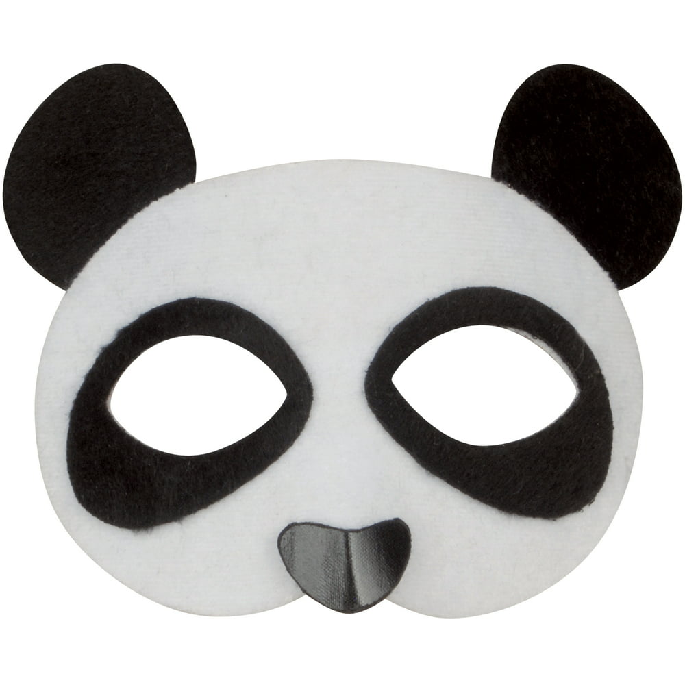 Loftus Adorable Fuzzy Panda Bear Half Mask, White Black, One Size ...