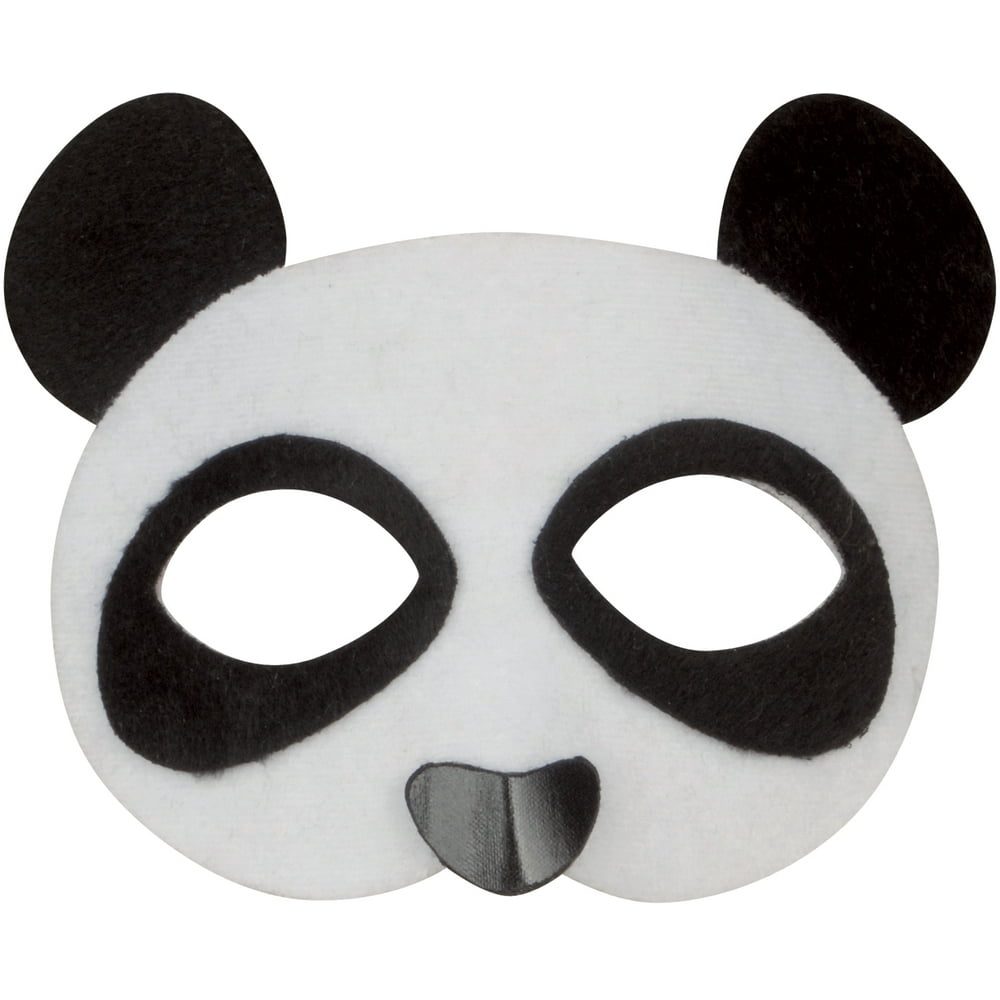 Loftus Adorable Fuzzy Panda Bear Half Mask, White Black, One Size