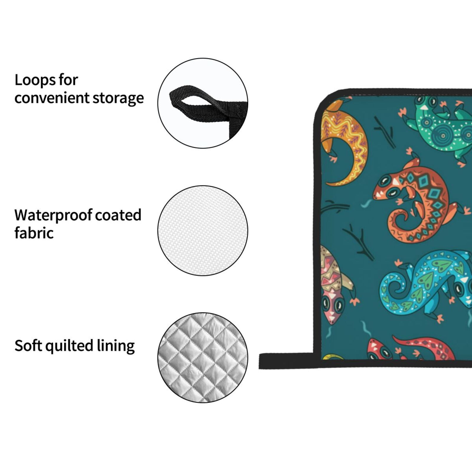 Electric Gecko Lizards Psychedelic 4Pcs Oven Mitts and Pot Holders Sets Oven Kitchen Gloves Hot Pads for Cooking BBQ Baking Grilling