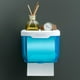 thumbnail image 2 of 1 soporte para papel higiénico, caja de pañuelos de almacenamiento, soporte para teléfono, sin perforaciones, impermeable, transparente, azul TUNC Sencillez, 2 of 3