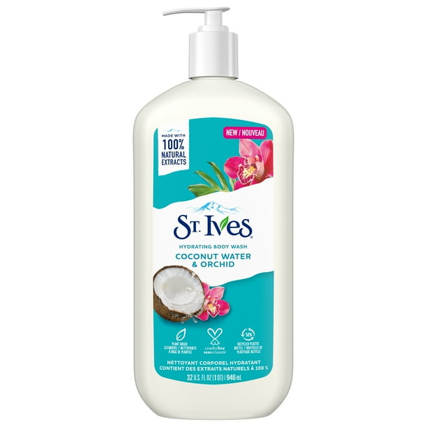 St. Ives Hydrating Body Wash with Pump Coconut Water and Orchid 32 oz