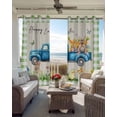 thumbnail image 6 of Green Plaid Easter Blackout Curtains for Bedroom Living Room Darkening Curtains 54 Inch Long Blue Truck Spring Floral Bunny Rustic Short Curtain for Small Window Treatment Grommet Drapes 42"x54"x2, 6 of 9