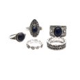 thumbnail image 1 of 5pcs / de piedra Cristal sobre el Apilamiento Midi Turquesa medio Sunnimix Anillos, 1 of 6