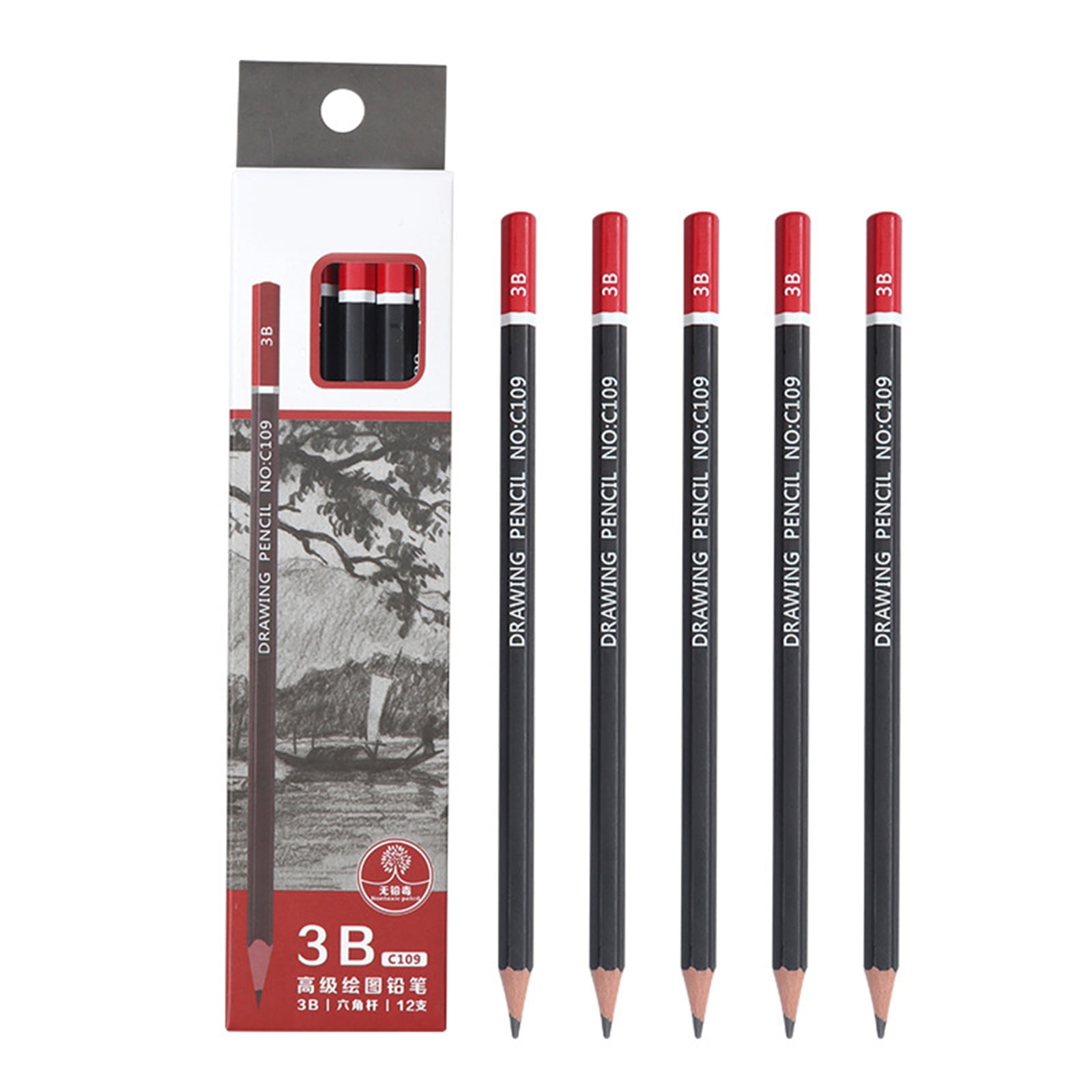 KongLyle Professional Drawing Sketching Pencil Set 12Pcs Graphite