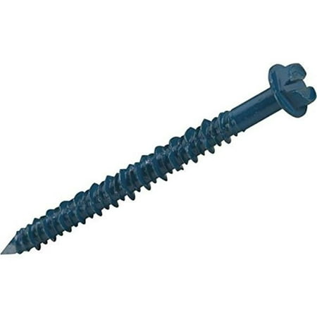 

0.18 x 1.25 in. Blue Slotted Hex Washer-Head Tapper Concrete Screw Anchor - 100 Count