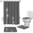 thumbnail image 2 of FMSHPON Floral 4 Piece Bathroom Set Shower Curtain Bath Rug Contour Mat and Toilet Lid Cover, 2 of 8