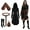 Black, variant on MYATED 5 Pcs Womens Renaissance Costumes Medieval Vintage Hooded Dress, Gothic Costume Fairy Dress Suitable for Halloween Cosplay (Black,L)