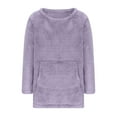 thumbnail image 5 of Clearance under 10!Sawvnm Women's Warm Fleece Round Neck Long Sleeve T-Shirt Casual Loose Pullover Winter Tops with Pockets Womens Tops, 5 of 6