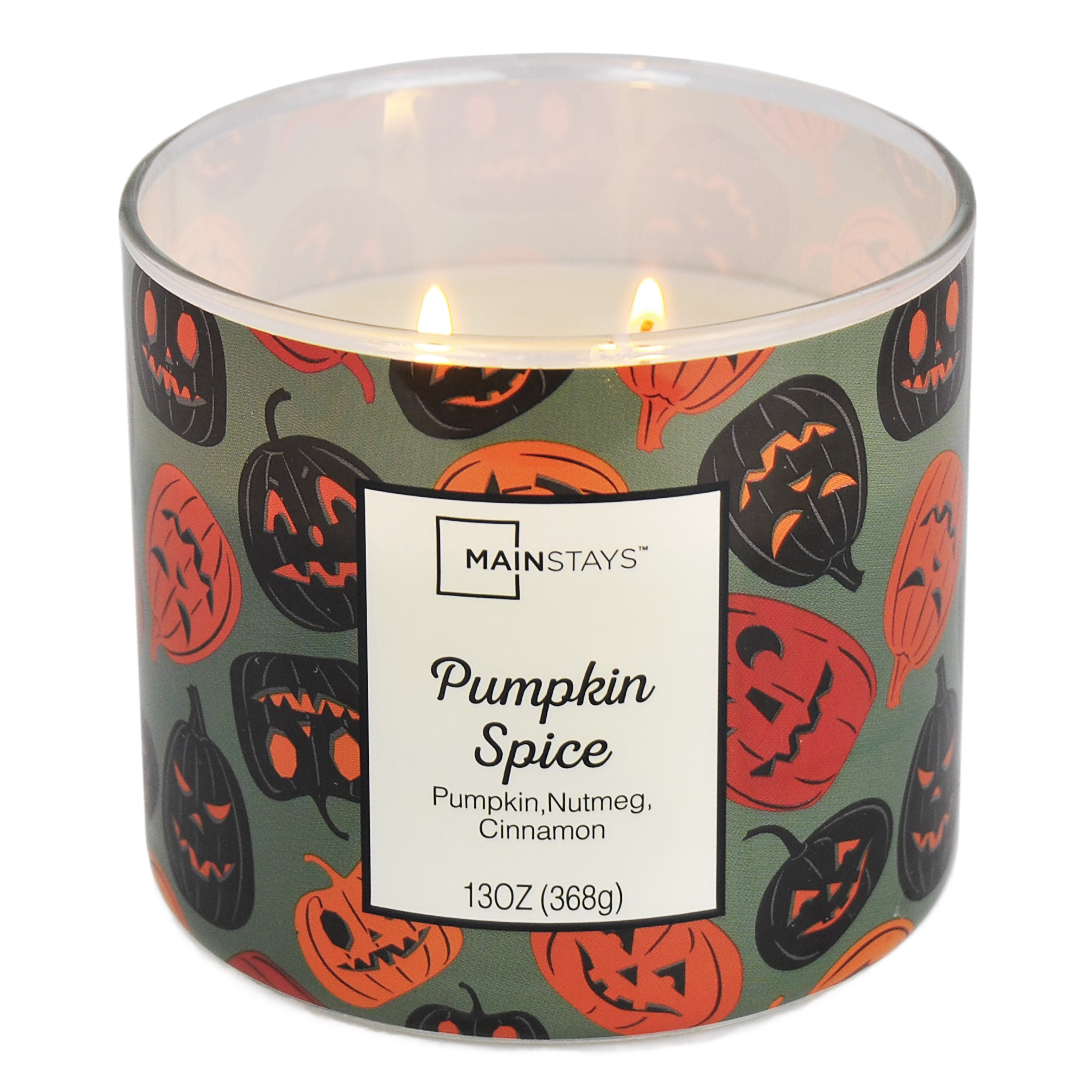 (2 pack) Mainstays Pumpkin Spice Halloween Jar Candle, 13 oz