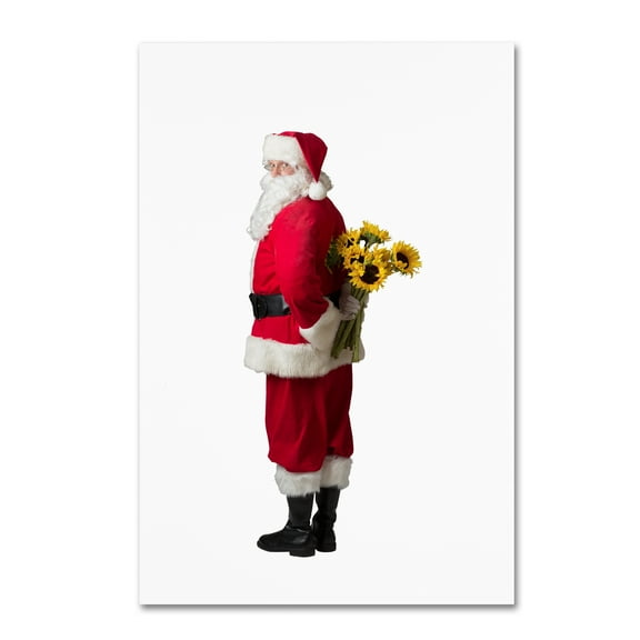 Trademark Fine Art 'Santa-sunflowers3-12106' Canvas Art by Ed Wheeler