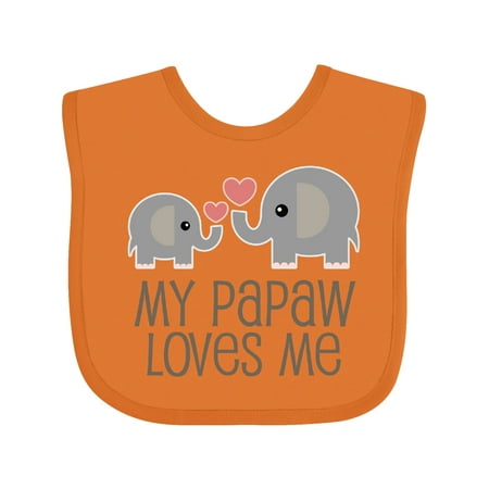 

Inktastic My Papaw Loves Me Grandchild Gift Baby Boy or Baby Girl Bib