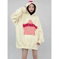 thumbnail image 2 of Sudadera con capucha estampada para mujer, con letras de colores en contraste, estilo europeo, estilo retro, punk, Harajuku, con bolsillo frontal, 2 of 6