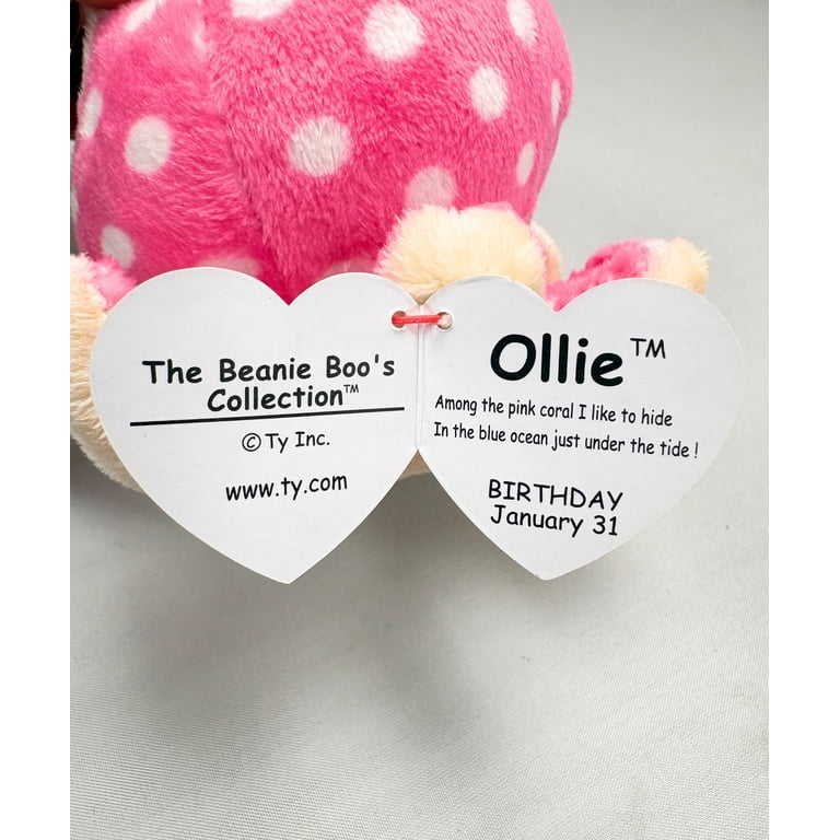 TY Beanie Boo Buddy - Ollie Il Polpo, Peluche 10 Cm Con Occhi Lucidi, Morbido E Coccoloso