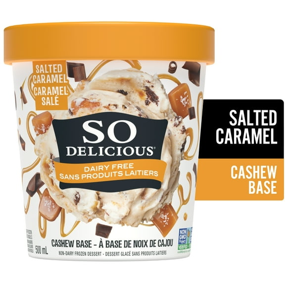 So Delicious Salted Caramel Cluster Flavoured, Gluten-Free Dairy-Free, Cashew Frozen Dessert, 500 ml
