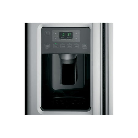 GE - 23.2 Cu. Ft. Side-by-Side Refrigerator with External Ice & Water Dispenser - Stainless steel