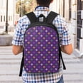thumbnail image 5 of Disketp Purple Mardi Gras School Backpack, Lightweight Basic Middle School Bookbags 17 Inch Casual Daypack for Student College, Travel or Outdoor, 5 of 6