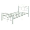 thumbnail image 1 of Hodedah Complete Metal Platform Bed w/ Headboard & Footboard Twin Size in White, 1 of 5