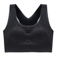 thumbnail image 3 of Eashery WomenCotton Bra Wirefree Front Close Plus Size Underwear Yoga Bra Black L, 3 of 5