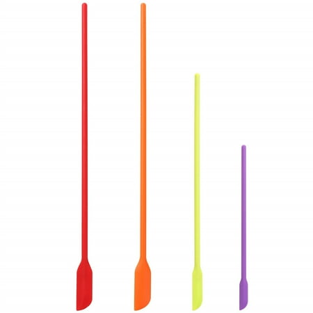 

Mini Silicone Spatula 4 Pack Small Spatula for Makeup Thin Silicone Spatulas Kitchen Tiny Scrapers 3 Size - Multicolor Spatulas Set