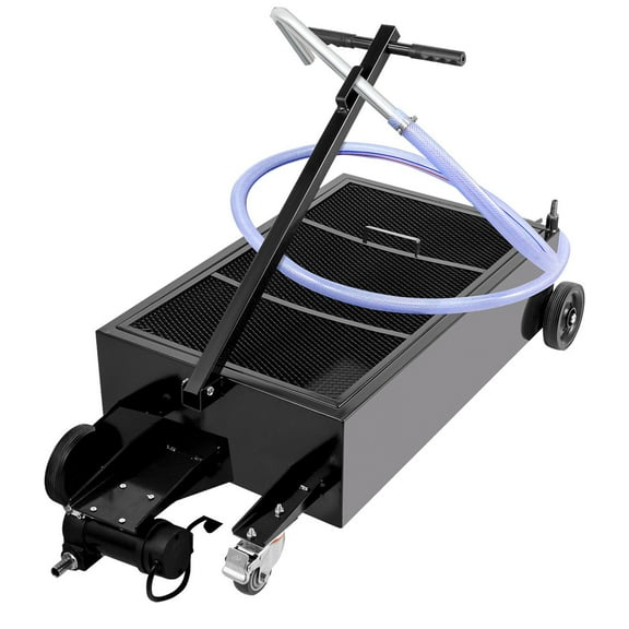25 Gallon Oil Drain Pan with Electric Pump, 95L Low Profile Design, Foldable Handles&Swivel Casters for Easy Car, SUV, Truck Oil Changes