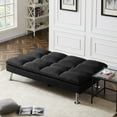 thumbnail image 4 of LUXMOD Relax Lounge Futon Sofa Bed Sleeper Black Fabric, 4 of 10