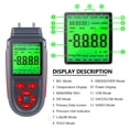 thumbnail image 2 of Digital Manometer Dual Port Air Gas Pressure Tester Differential Pressure Gauge With Lcd Backlight Display, Battery Or Usb Cable Powered, Supports Temperature Measurement ℃/ ℉, 2 of 7