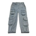 thumbnail image 4 of EnJoCho Boys' Retro Relaxed Fit Straight Leg Jeans Boy's Baggy Jeans Elastic Waist Pull On Denim Pants Classic Straight Wide Leg Jeans for Kids 5-13 Years (9-10 Years,Light Blue), 4 of 8
