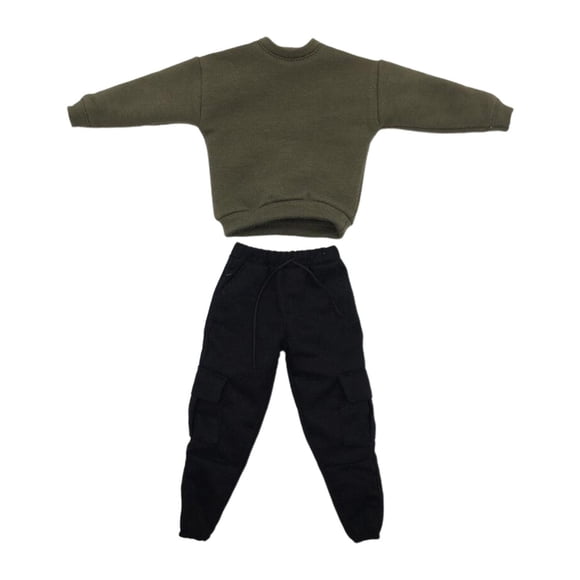 Milaget Causal 1/6 Sweatshirts and Pants Set Action Figure Clothing for 12 inch Accs green