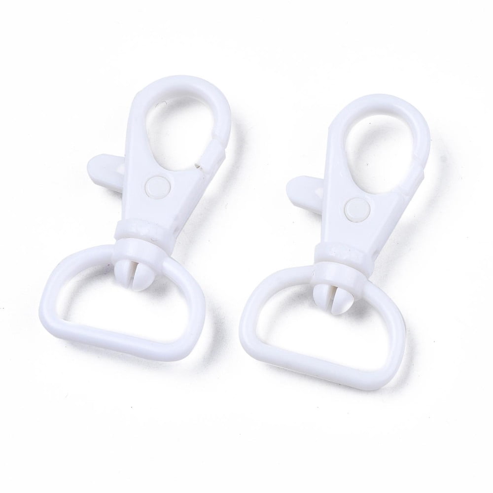 200pcs Opaque Plastic Swivel D Rings Lobster Claw Clasps Mixed color 41x22x8mm Hole: 7x17mm DIY