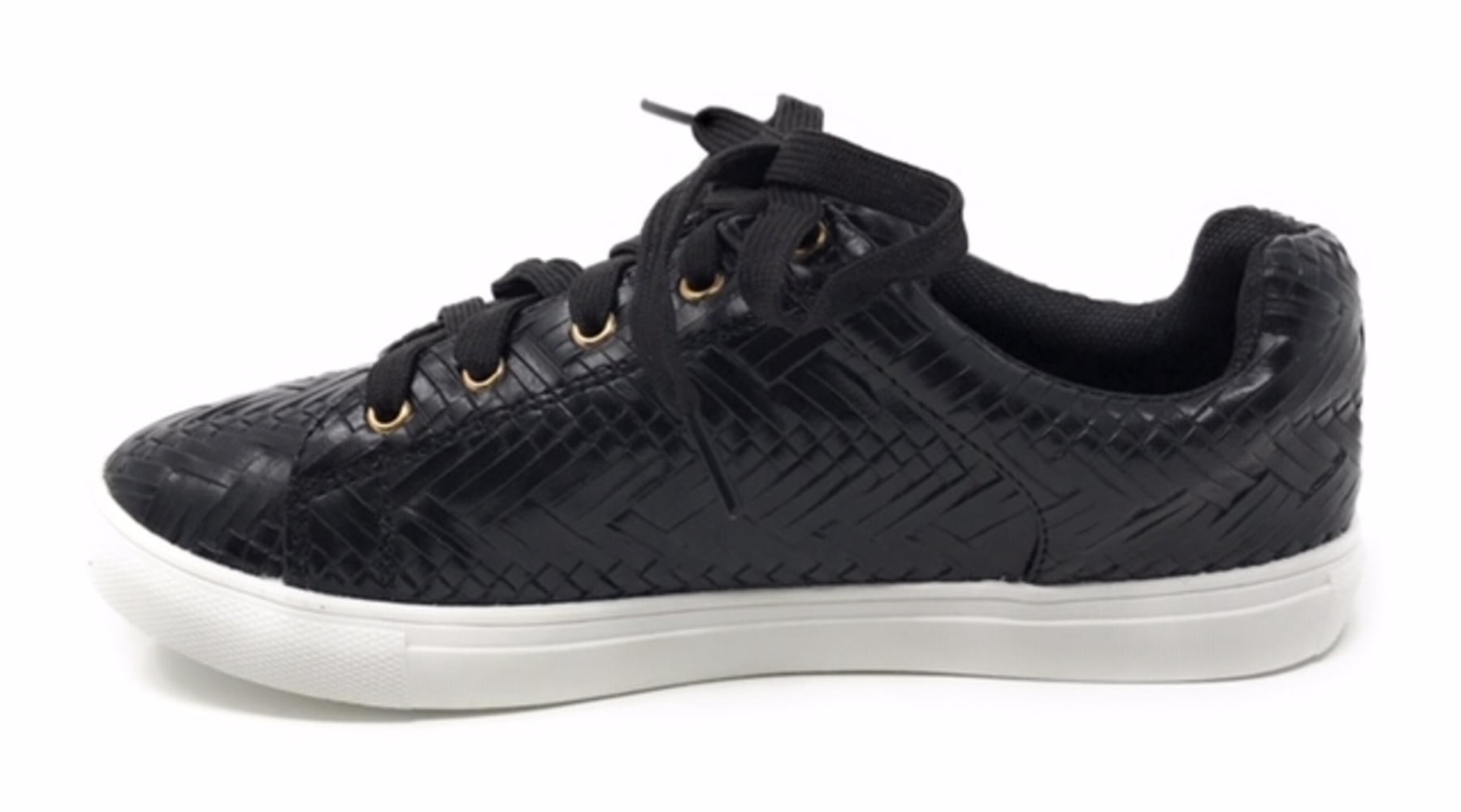 Forever Young Women's Metallic Weaved Textured Lace up Sneakers