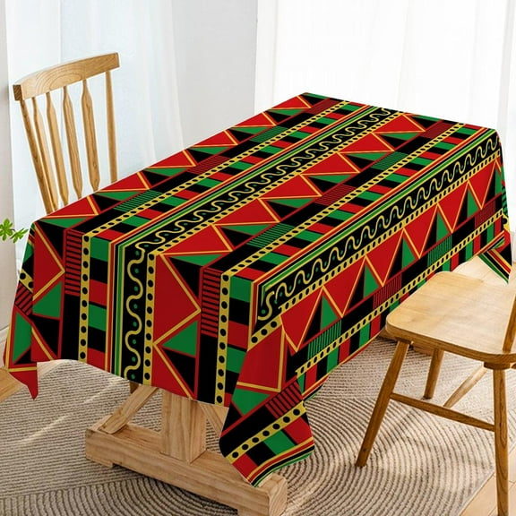 Kwanzaa Tablecloth Black History Month Afro African American National Holiday Party Decoration Rectangular Kitchen Dining Room Home Decor-60×84inch
