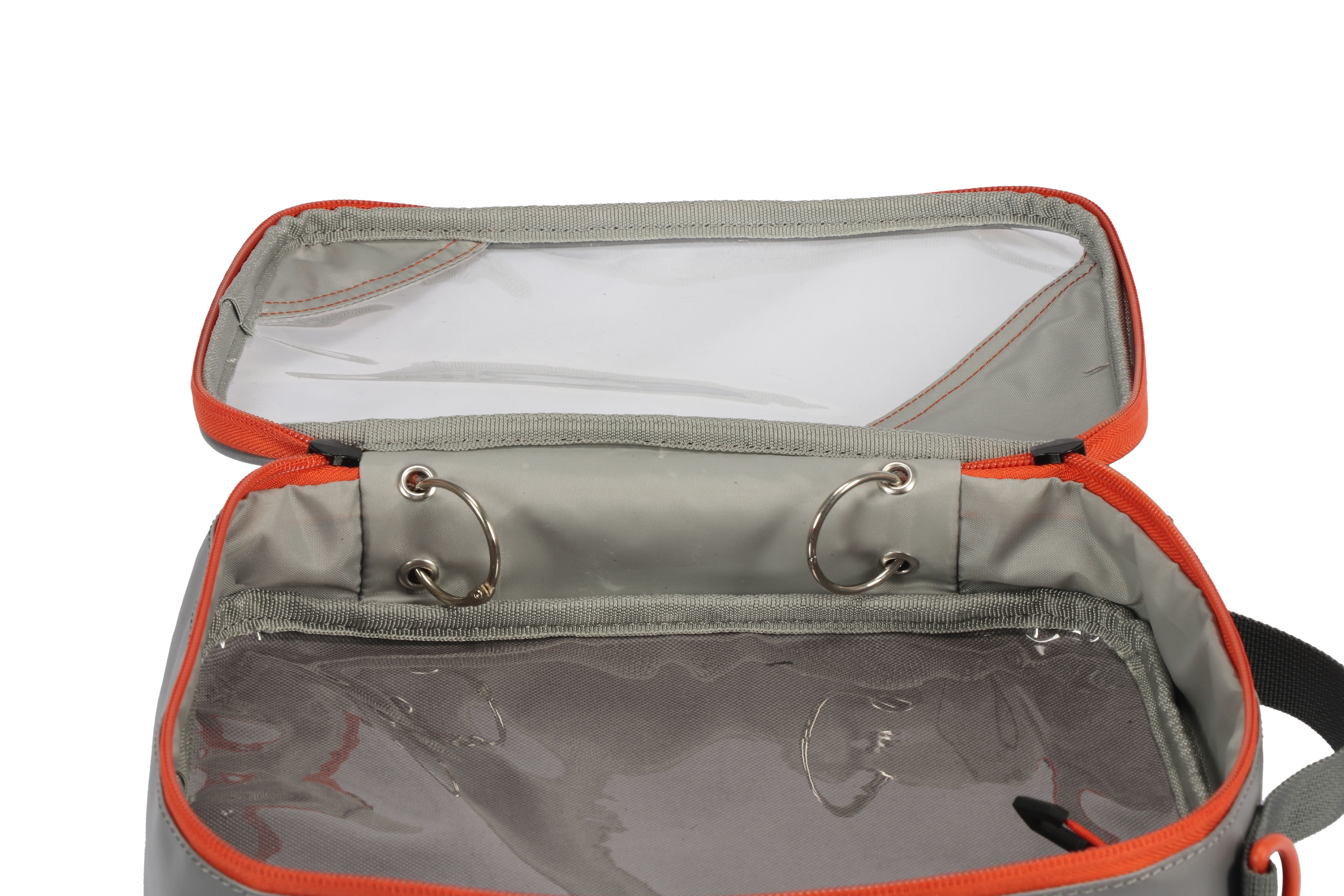 Ozark Trail X-Pro Clear Tackle Pouch with 2-Ring Binder Organizer, Grey