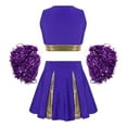 thumbnail image 2 of Choomomo Kids Girls Cheer leader Costume Cheerleading Uniform Outfit Shell Tank Top with Pleated Skirt Set Violet&Balls 12, 2 of 7