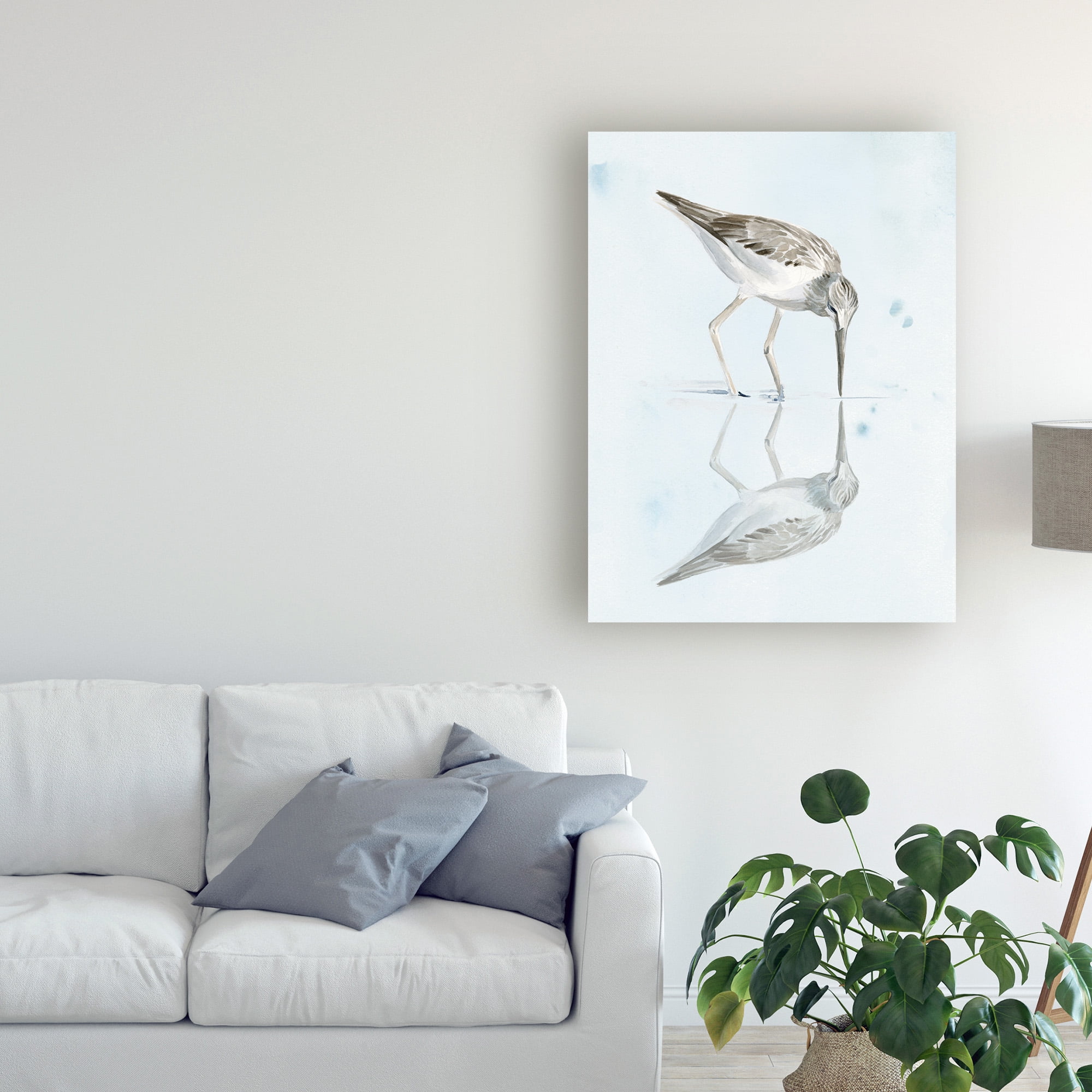 Trademark Fine Art 'Sandpiper Reflections I' Canvas Art by Jennifer Paxton Parker