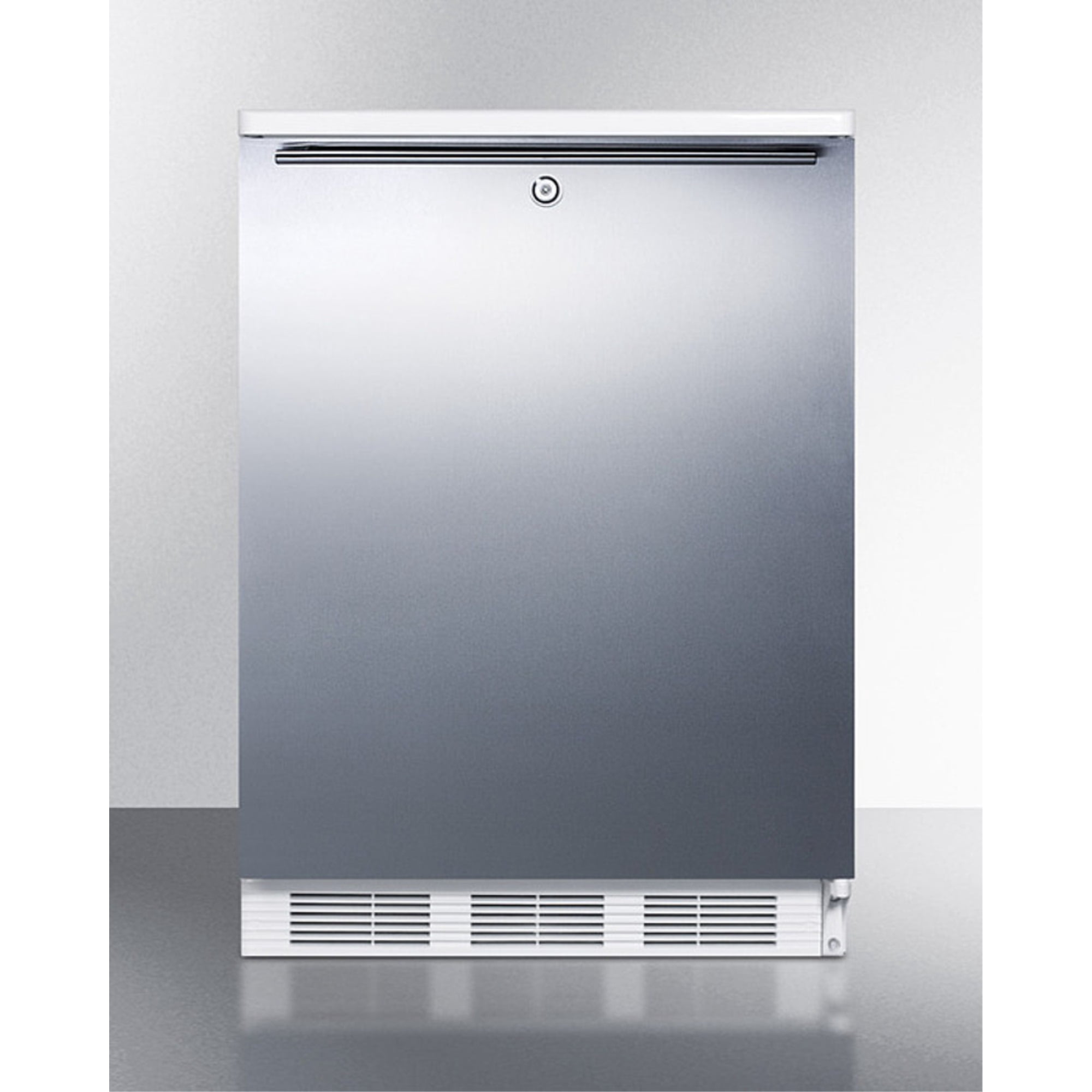 Summit Appliance CT66LWBISSHH 33.5 x 23.63 x 23.5 in. Built-In Undercounter Refrigerator-Freezer, White Cabinet
