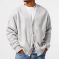 thumbnail image 4 of LNZGNM Men's Waffle Cardigans V Neck Big and Tall Sweaters Button Down Lightweight Long Sleeve Cardigan Loose Fit Casual Daily Wear Outwear,White 3XL, 4 of 5