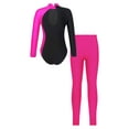 thumbnail image 2 of MSemis Kids Girls 2 Pieces Dance Gymnastics Leotard Unitard with Full Length Leggings Rose 12, 2 of 5