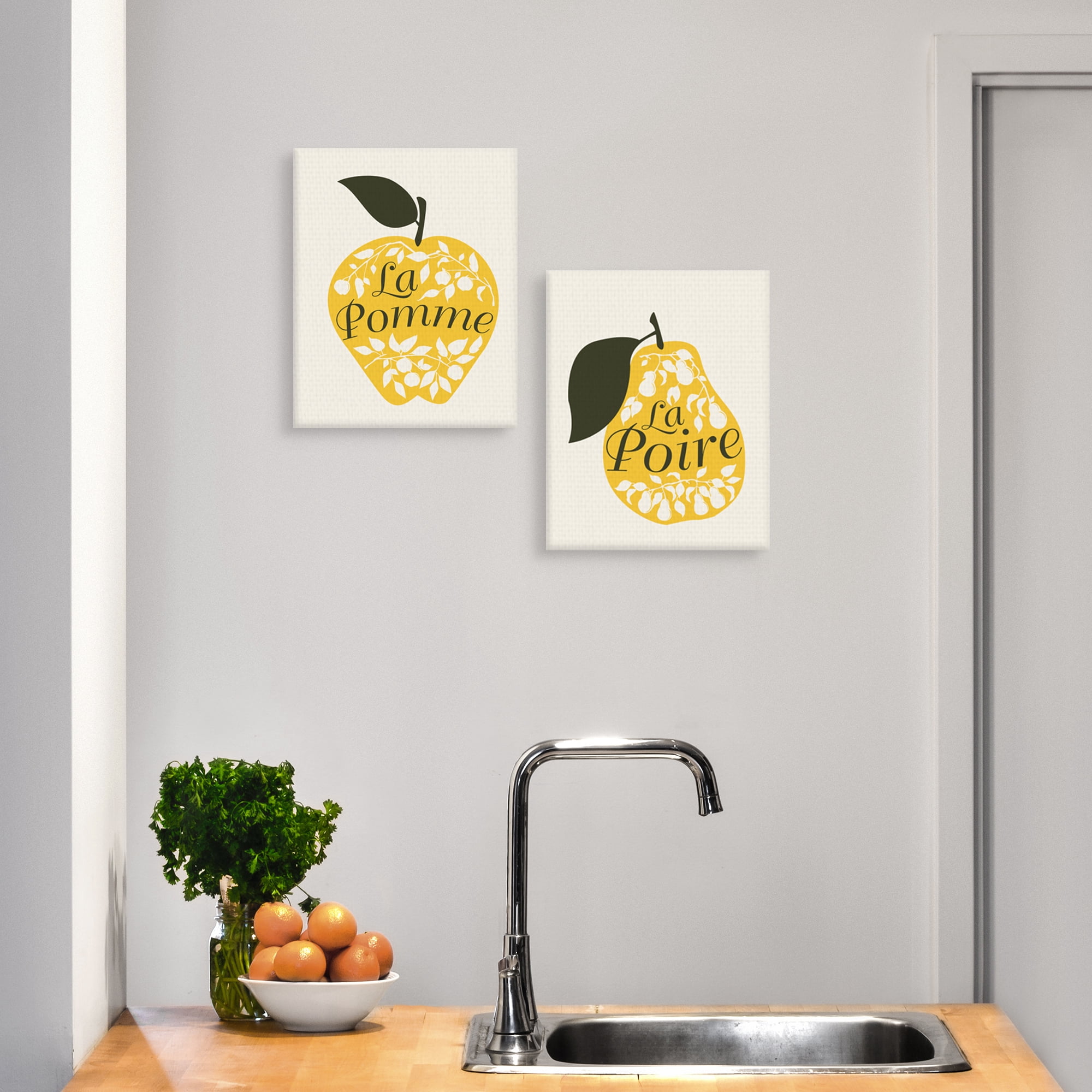 Poire & Pomme by Clara Wells Set of 2 Canvas Art Prints