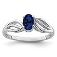 thumbnail image 6 of 925 Sterling Silver Rhodium-Plated Created Sapphire Ring Size 6, 6 of 6