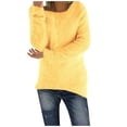 thumbnail image 2 of LEEYNEER Blouses for Women Plus Size Women Fashion Loose Plush Solid Color Long Sleeves Sweater T-shirttops, 2 of 4