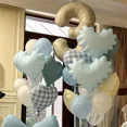 thumbnail image 3 of Light Blue Love Number 42pcs Balloon Set, Fresh Checkered Heart Balloons, Suitable for Baby Birthday Balloon Decorations., 3 of 5