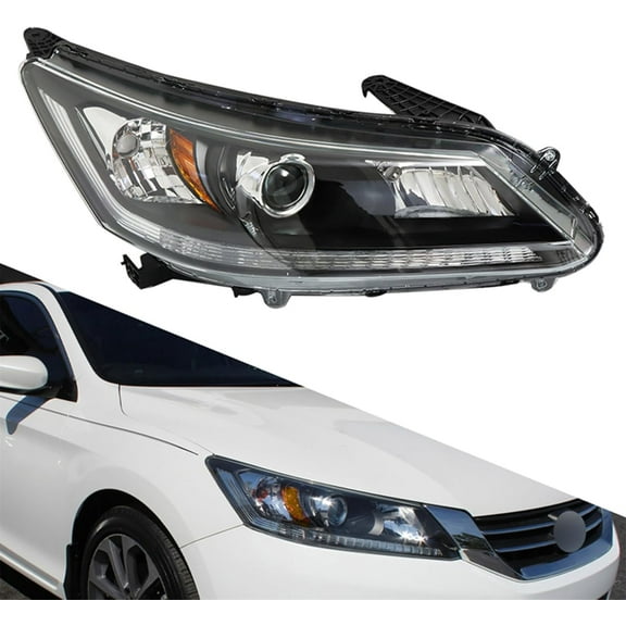 SHZAITOR Replacement for Accord 2013 2014 2015 Halogen Headlight Assembly Front Headlamp Assembly w/o Daytime Running Lights Right Side Replacement for 33100T2AA01 33150T2AA01