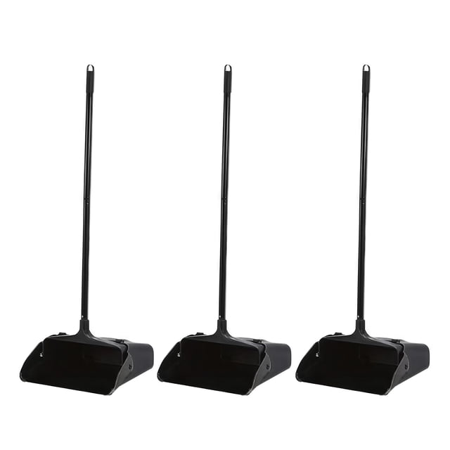 Primero Basics Lot de 3 Pelle à Poussière Commerciale Verticale avec Long Manche et Roues – Grandes Pelles à Poussière Robustes pour Intérieur/extérieur