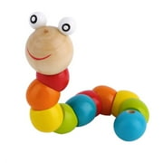 Wooden Twisty Wiggly Worm Multicolour Sensory Wood Bead Developmental Toy